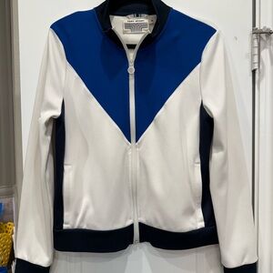 Tory Sport White Color Block Activewear. Zip-Up Jacket and Leggings Sold As Set